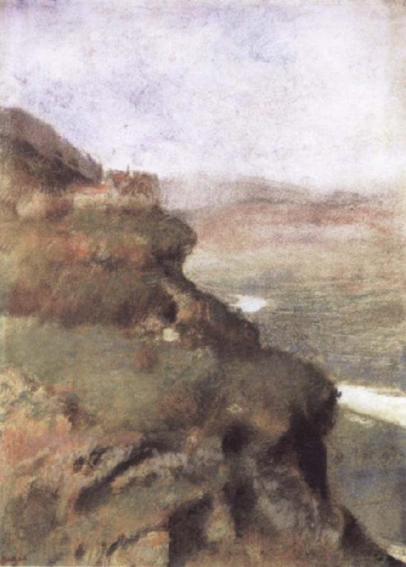 Edgar Degas Landscape with Rocky Cliffs Norge oil painting art